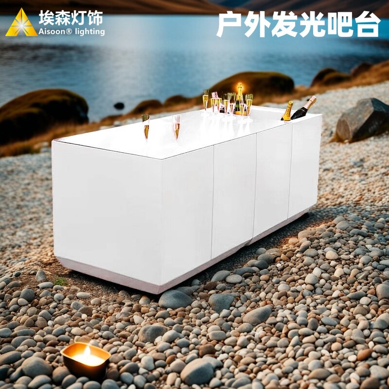 户外防水发光吧台可移动酒吧DJ台餐吧前台 KTV清吧变色露天调酒台