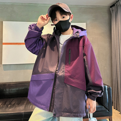 男童冲锋衣春秋新款风衣工装休闲