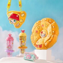 正版泡泡玛特联名周边必胜客Molly蓝牙音箱披萨包抱枕夏日杯子