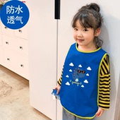 宝宝夏季 背心式 吃饭围兜幼儿园罩衣防水无袖 定制儿童反穿围裙薄