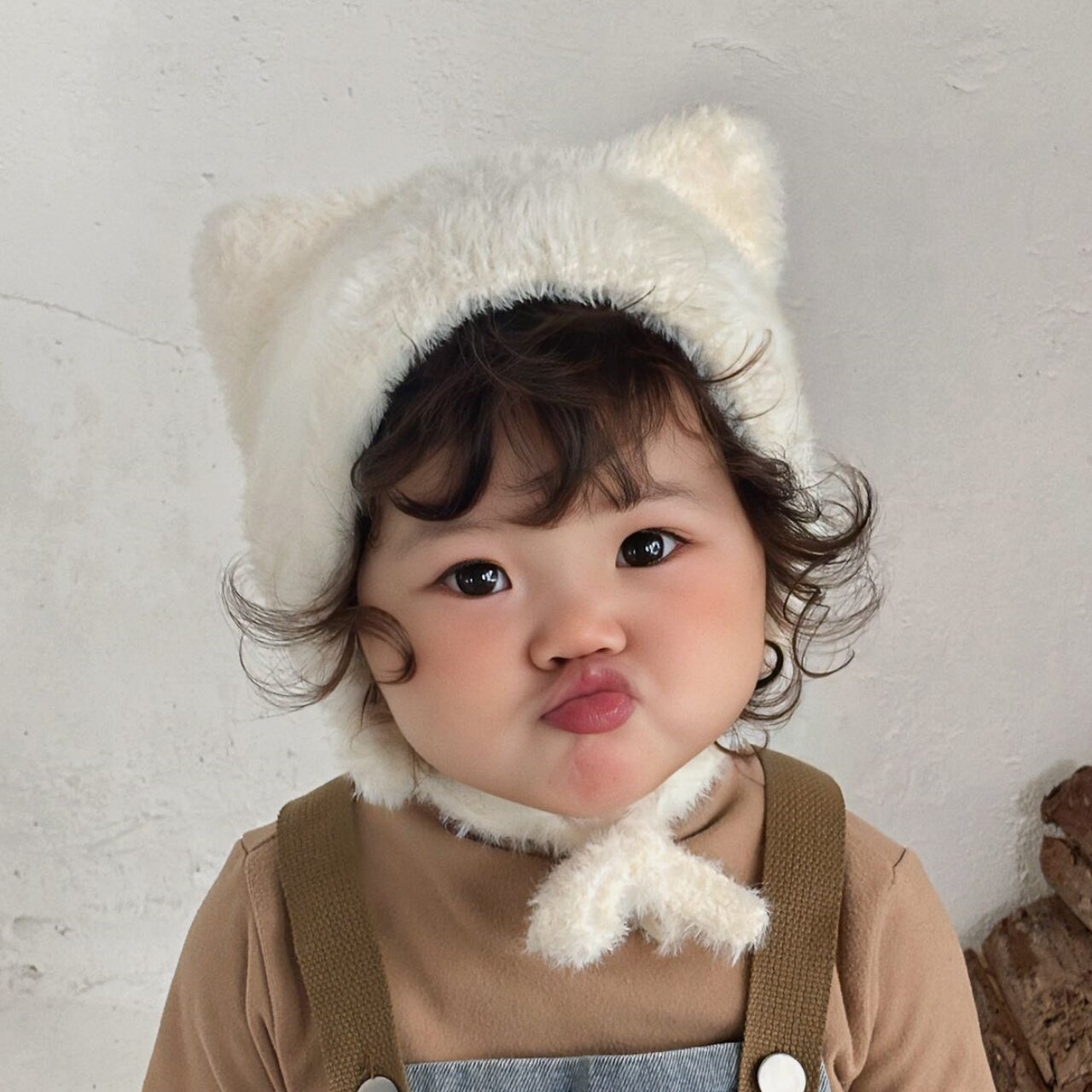 宝宝帽子婴儿保暖毛线帽护耳秋冬季可爱婴幼儿冬天男女宝宝毛绒帽
