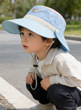 宝宝遮阳帽子春夏天男女童防晒盆帽幼童可爱春秋季薄款儿童渔夫帽