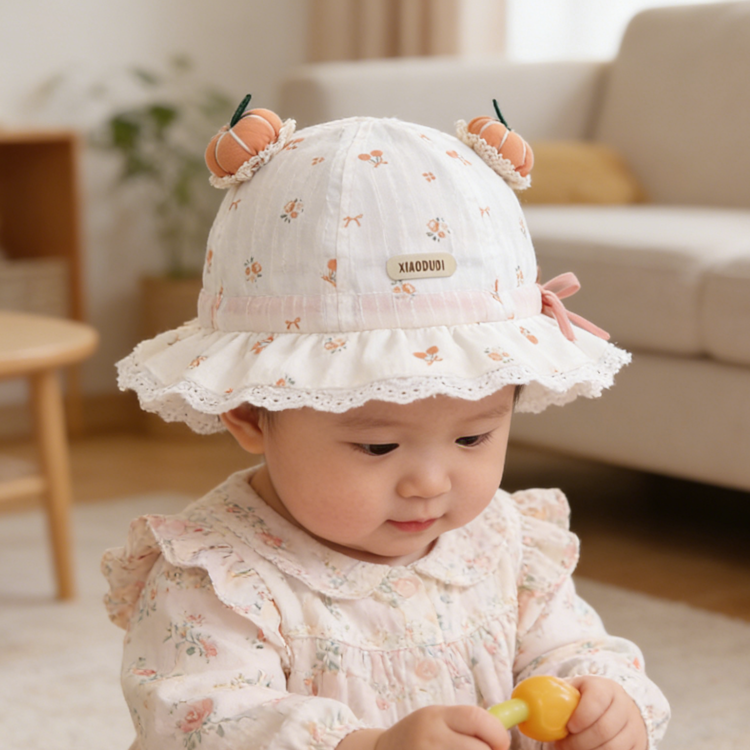 婴儿帽子女宝宝遮阳渔夫帽春夏薄款碎花蕾丝公主婴幼儿可爱盆帽萌,童装/婴儿装/亲子装,帽子,淘宝优惠券,粉丝福利购,淘宝优惠卷