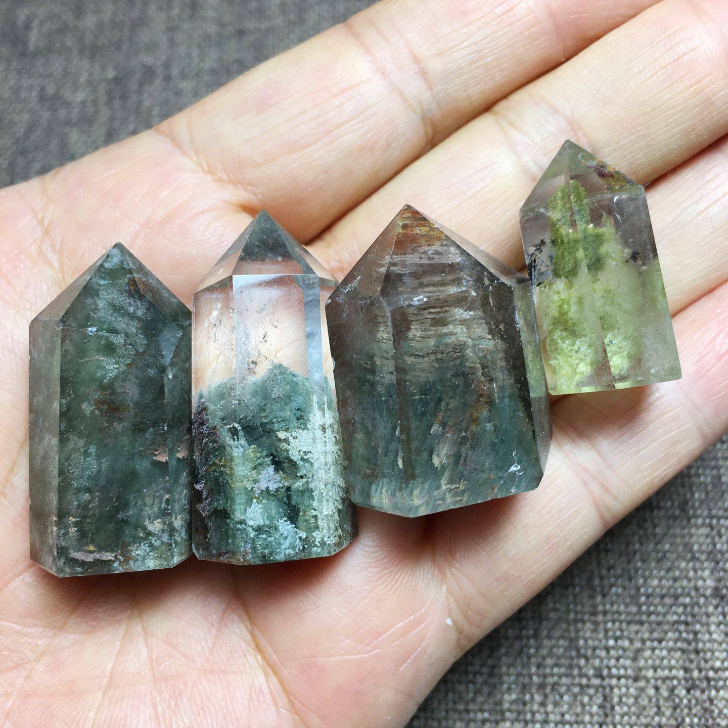 天然绿幽灵四季幽灵居家办公桌小摆件串手链 一物一图