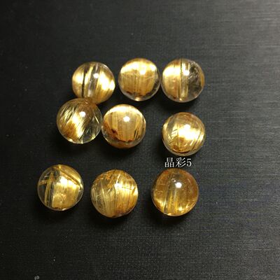 5天然钛晶金发晶单珠配手链手串饰品 礼物实物实拍