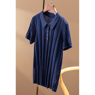 针织衫 ￥218 琎口和纸POLO领短袖 春天家 T恤女07E2 秒