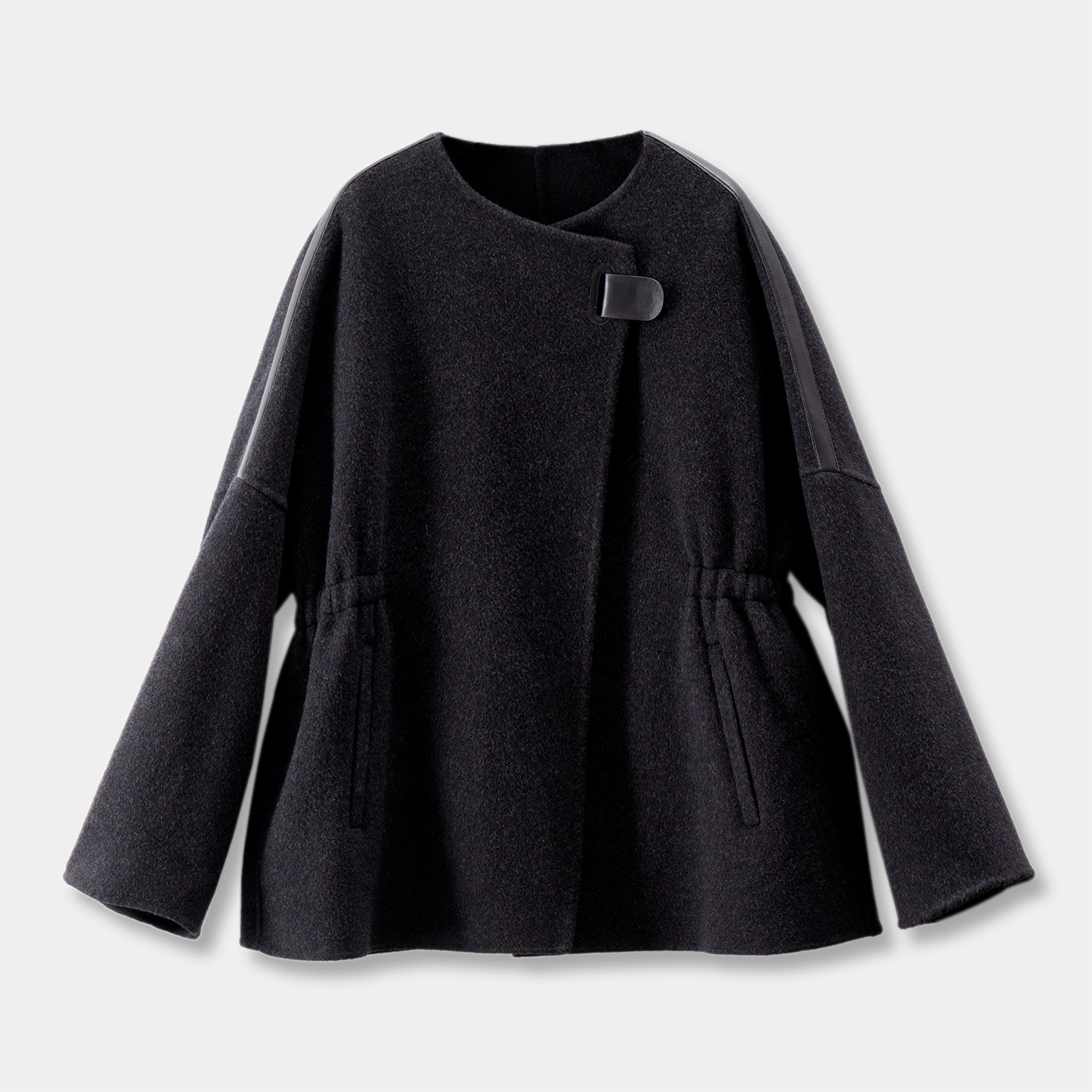 法柜羊绒羊毛手工双面呢收腰大衣