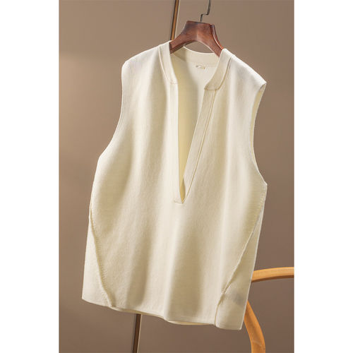 FF￥269 秒！春天家 扬子纱！ 可机洗精纺羊毛V领毛衣马甲37F8