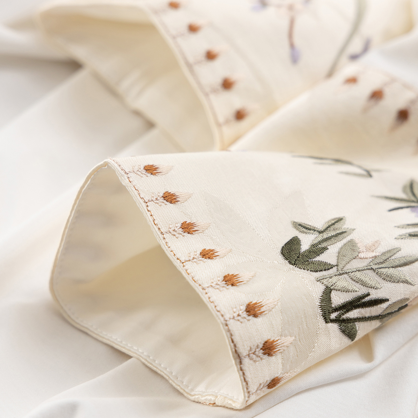 小众新中式莫代尔真丝长袖T恤