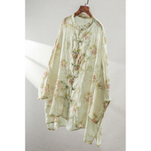 印花100苎麻盘扣立领衬衫 ￥259 女79C7 温婉 新中式 秒 春上7号