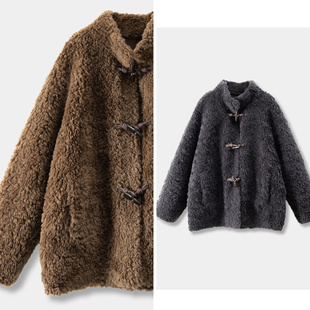 特 法柜100羊羔毛复合皮毛一体大衣外套女07J8 H春上7号 高性价比