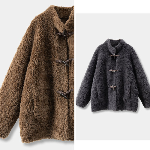法柜暖冬减龄羊羔毛大衣外套