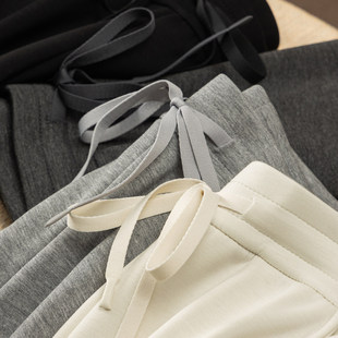 H春上7号 早春显瘦显高挑 法G休闲佰搭立裁宽边高腰直筒裤D女54I7