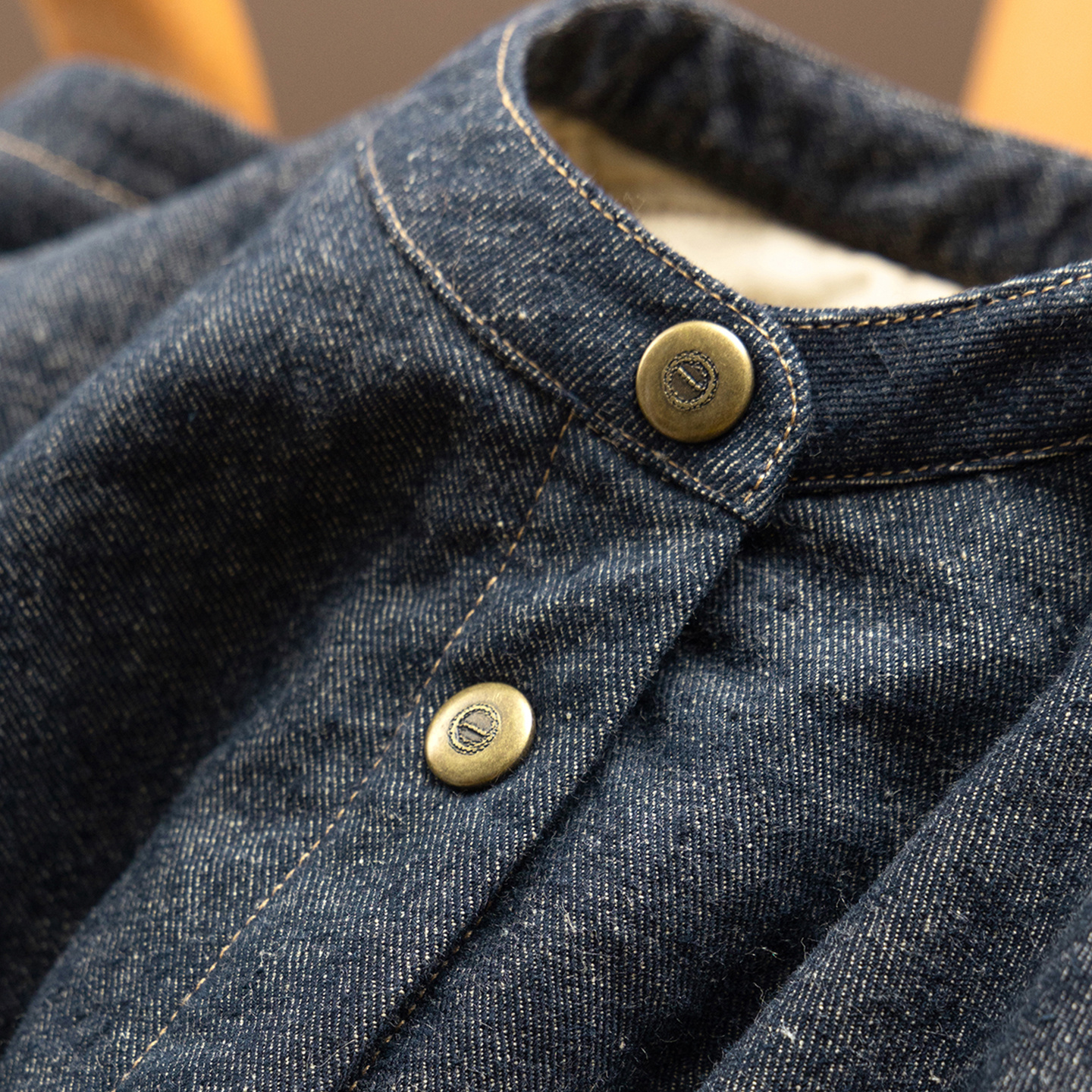 法G含亚麻圆弧摆骆驼绒棉服外套