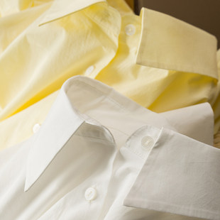 D女39K5 法柜极简高品60支纯棉圆弧摆纯色衬衫 H春上7号 可盐可甜