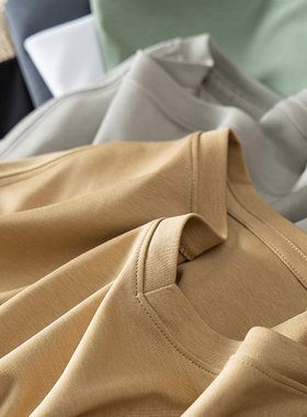 FF￥秒！男士福利！免烫圆/V领含真丝丝光棉短袖T恤春天家8M50