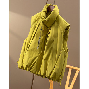 ¥499 春天家 防水 90绒立领冲锋羽绒服马甲外套女30F2 秒