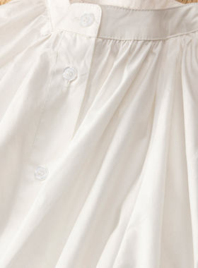 H春上7号 法D 宝藏纸片人 简约松弛显瘦气质立领100棉衬衫女30G4