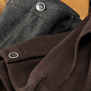 H春天家秋冬显瘦腿精 D女7Y78 加厚含真丝羊毛高腰阔腿镰刀长裤