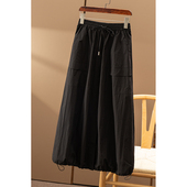 简约工装 风 松紧腰A字 ￥228秒 花苞半身裙 春上7号女40B7特