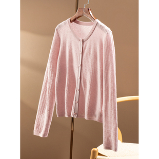 法G精纺60支羊毛圆领毛衣针织开衫 春天家 女2Y51 秒 ￥319