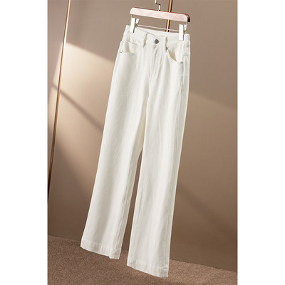 ￥269 秒！春天家 含琎口莱卡高腰微喇九分牛仔裤女10F6