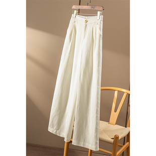 法柜高品天丝亚麻后松紧腰直筒阔腿裤 春天家 女83A3 秒 ￥219