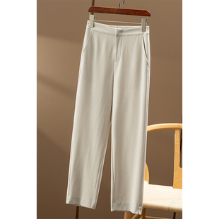 春上7号女48A5 羊毛松紧高腰锥形九分西裤 ￥229秒 含天丝