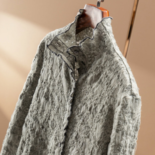 H春上7号 高级感 法柜立体软纱羊毛针织衫毛衣Cardigan女08I5 特