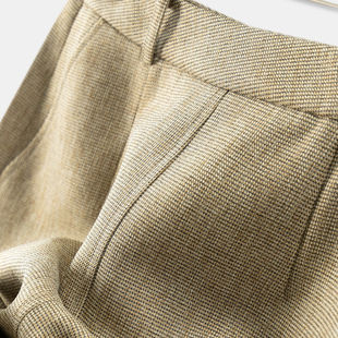 H春上7号 通勤高阶 法G色织格子微包臀后开叉半身裙女74I6