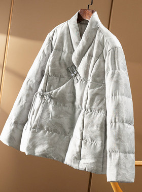 ￥799 秒！春天家新中式提花95科鲁达白鹅绒羽绒服女68C0