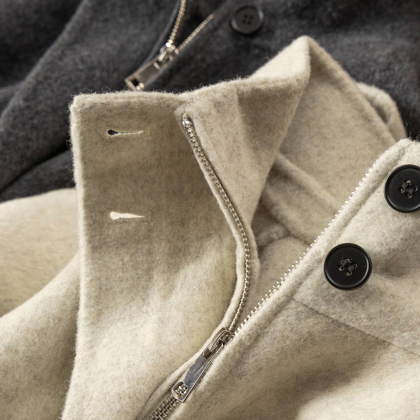 捡漏！外贸立领羊毛双面呢大衣