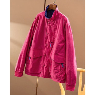 轻户外 ￥559 秒 春天家 防风防水立领软冲锋衣外套女2Y62 工装