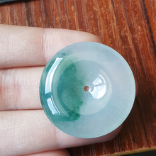 现货天然缅甸a级翡翠冰种翡翠吊坠翡翠平安扣挂绳飘花翡翠玉吊坠