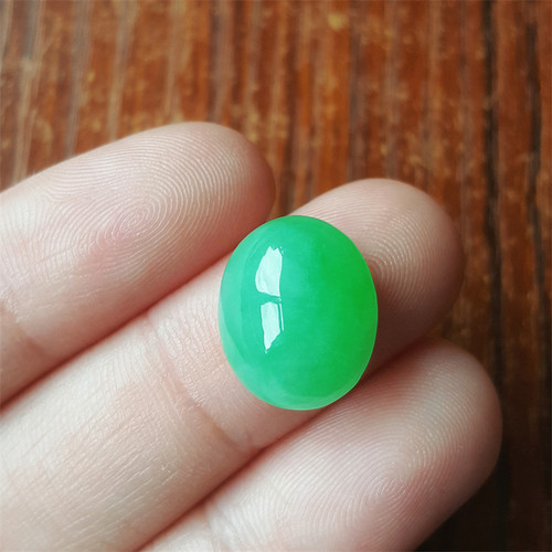 缅甸翡翠裸石冰种翡翠阳绿蛋面
