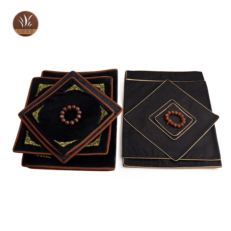 柜台看货布黑白双面绒布亚麻布翡翠玉石文玩垫布方形拍摄背景布