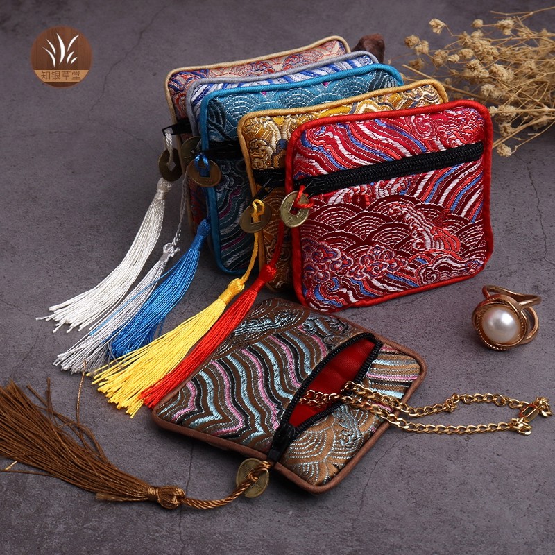 流苏拉链包首饰包装袋礼品袋文玩饰品收纳袋海浪花小方包锦囊袋子,饰品/流行首饰/时尚饰品新,首饰袋,淘宝优惠券,粉丝福利购,淘宝优惠卷