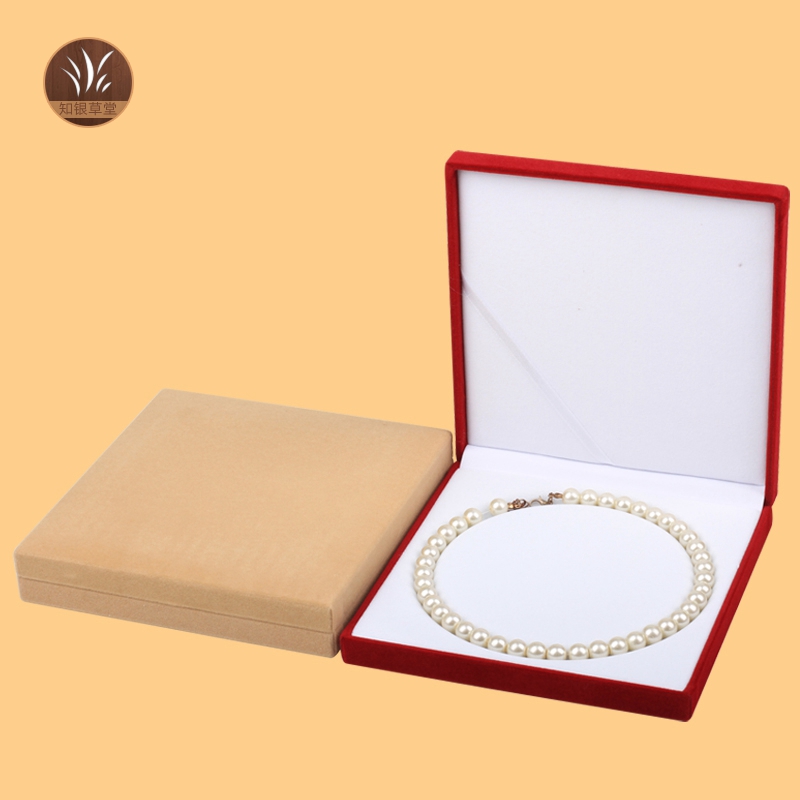 绒布礼品结婚方形纸盒珍珠项链