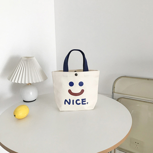 全棉帆布袋轻便小包拎包女妈咪可爱帆布包手提包上班便当包包