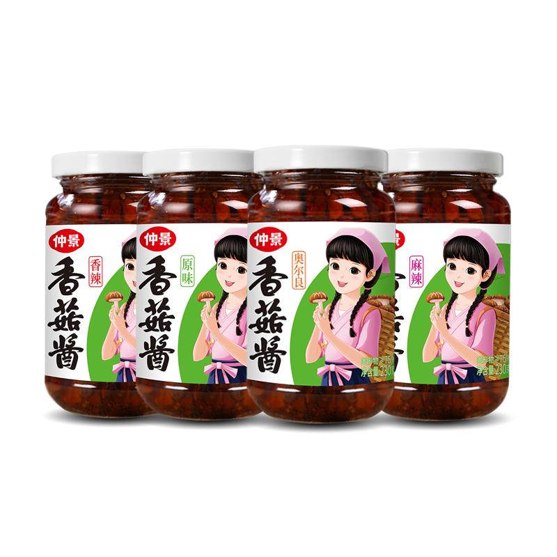仲景香菇酱230g下饭菜香辣拌饭拌面夹馍香辣麻辣奥尔良蘑菇酱批发