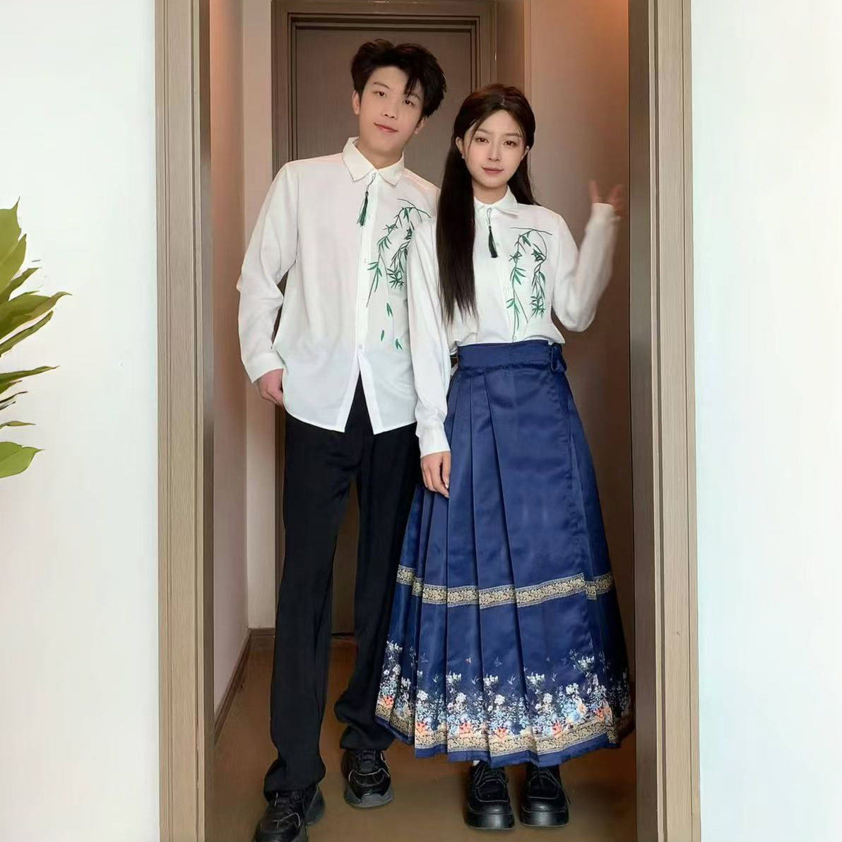 中国风班服演出服马面裙汉服古装出租表演服春季运动会中学生校服