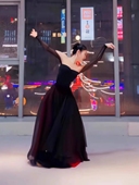 千千阙歌舞蹈人世间古典舞裙子双层撞色720度大摆裙黑月光舞蹈裙