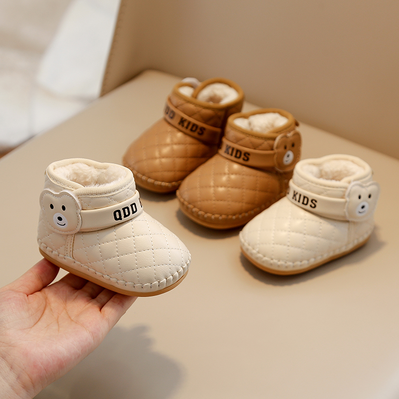 小月龄0到6个月婴儿鞋6到12个月冬季加绒加厚学步前鞋雪地靴棉鞋