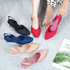 Korean Edition Low Women's Shoes Shallow mouth Sandals waterproof plastic cement jelly Single shoes Tip leisure time Overshoes Work shoes