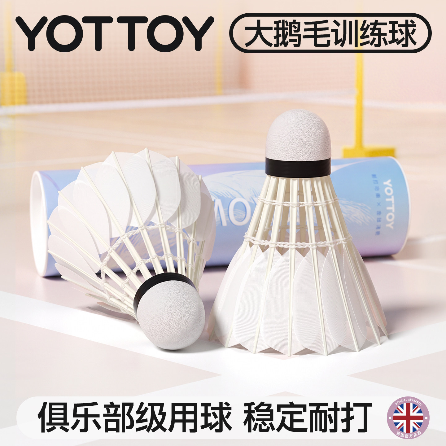 YOTTOY羽毛球9只装耐打王正品不易打烂鹅毛室外比赛套装训练用球