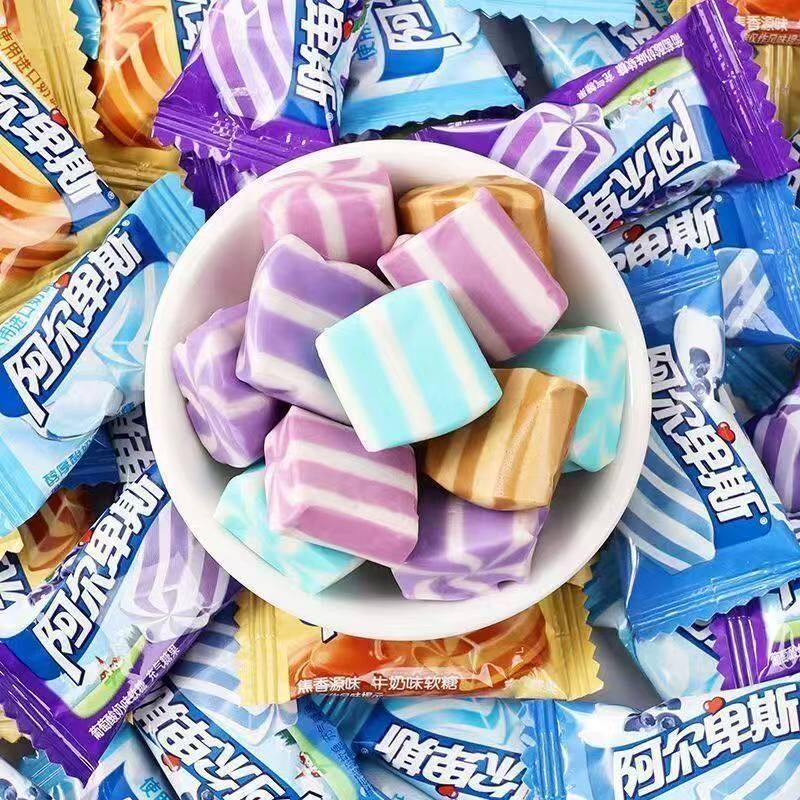 阿尔卑斯软糖果酸奶味散装牛奶糖果汁糖年货休闲零食结婚喜糖33颗