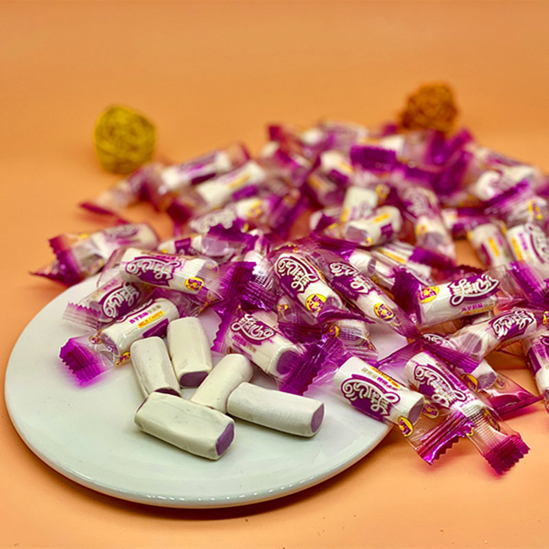 佳华香芋奶糖香芋味爽心糖软质糖长条圆状散装零食整包520颗包邮