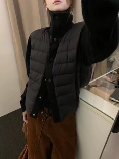 外套 百搭简约显瘦立领针织拼接羽绒服女短款 韩国2025秋冬新款 时尚