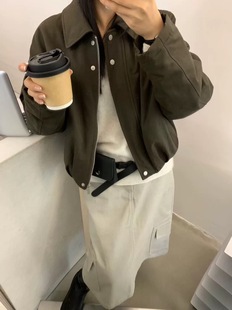 韩国东大门2025秋冬新款 百搭宽松显瘦翻领棉衣外套女夹克上衣 时尚