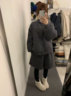 百搭立领拉链宽松显瘦加绒上衣两件套 时尚 韩国东大门2025冬季 新款